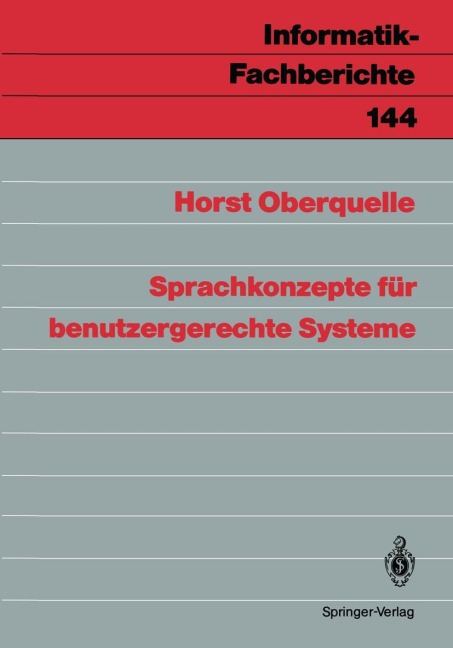 Sprachkonzepte für benutzergerechte Systeme - Horst Oberquelle