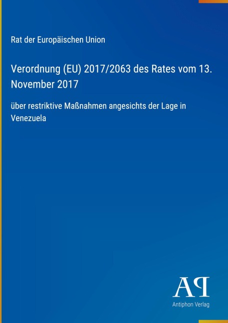 Verordnung (EU) 2017/2063 des Rates vom 13. November 2017 - Rat der Europäischen Union