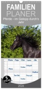Cover-Bild zum Titel 'Familienplaner 2026 - Pferde - im Galopp durch's Jahr mit 5 Spalten (Wandkalender, 21 x 45 cm) CALVENDO' von 'Jeanette Hutfluss'