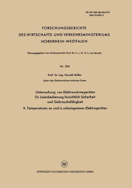 Untersuchung von Elektrowärmegeräten für Laienbedienung hinsichtlich Sicherheit und Gebrauchsfähigkeit - Harald Müller