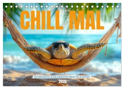 CHILL MAL - Entspannte Schildkröten beim Faulenzen (Tischkalender 2025 DIN A5 quer), CALVENDO Monatskalender - Mb Fotografie