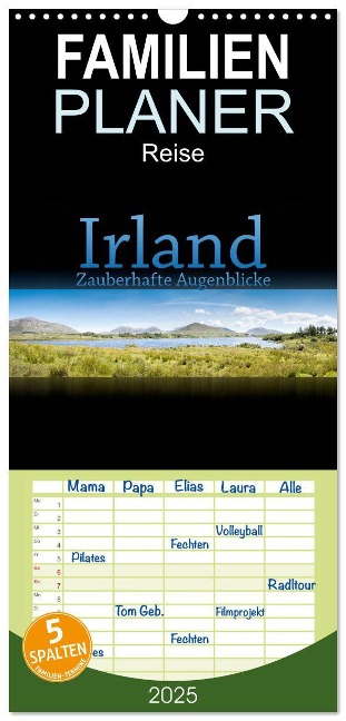 Familienplaner 2025 - Irland - Zauberhafte Augenblicke mit 5 Spalten (Wandkalender, 21 x 45 cm) CALVENDO - Markus Gann (Magann)