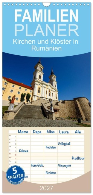 Familienplaner 2027 - Kirchen und Klöster in Rumänien mit 5 Spalten (Wandkalender, 21 x 45 cm) CALVENDO - Roland Brack