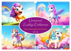 Cover-Bild zum Titel 'Unicorns! Lustige Einhörner. Witzige Einhornsprüche und Weisheiten (Wandkalender 2026 DIN A3 quer), CALVENDO Monatskalender' von 'Rose Hurley'