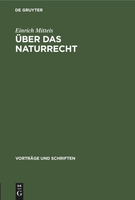 Über das Naturrecht - Einrich Mitteis
