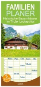 Cover-Bild zum Titel 'Familienplaner 2026 - Historische Bauernhäuser im Tiroler Leutaschtal mit 5 Spalten (Wandkalender, 21 x 45 cm) CALVENDO' von 'Klaus Scholz'