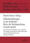 Cover-Bild zum Titel 'Fehlentscheidungen in der Strafjustiz - Wenn die Rechtsprechung Unrecht spricht' von 'Marius Braun'