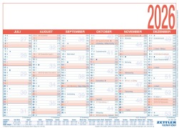 Cover-Bild zum Titel 'Arbeitstagekalender 2026 - A4 (29 x 21 cm) - 6 Monate auf 1 Seite - Tafelkalender - auf Pappe kaschiert - Jahresplaner - 908-1315' von ''