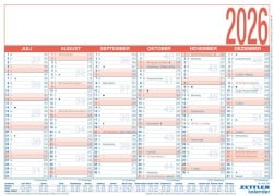 Cover-Bild zum Titel 'Arbeitstagekalender 2026 - A4 (29 x 21 cm) - 6 Monate auf 1 Seite -  Tafelkalender - auf Pappe kaschiert - Jahresplaner - 908-1315' von ''