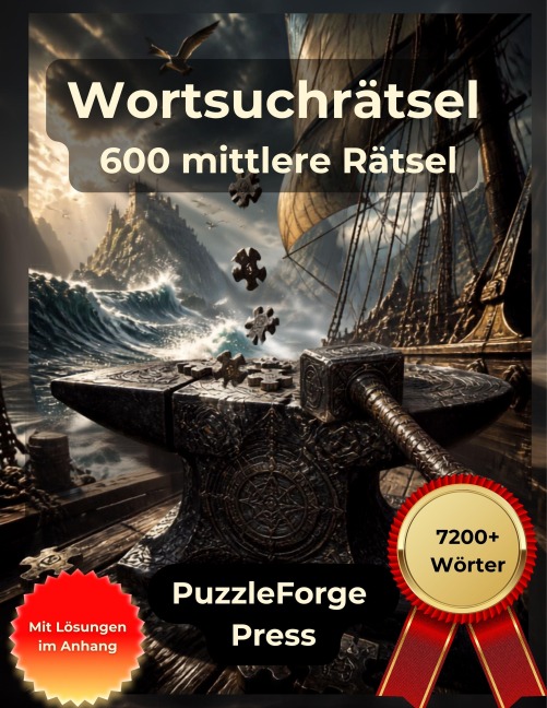 Wortsuchrätsel - 600 mittlere Rätsel - PuzzleForge(TM) Press