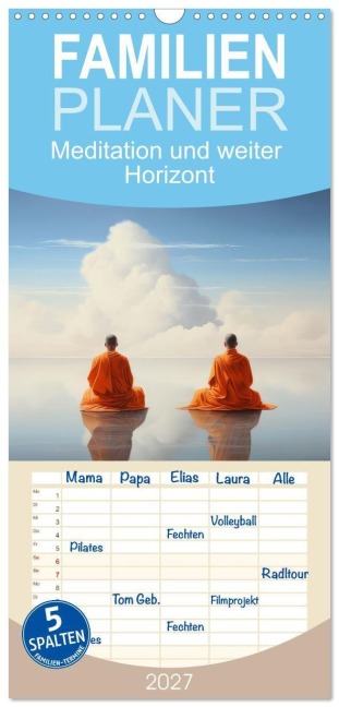 Familienplaner 2027 - Meditation und weiter Horizont mit 5 Spalten (Wandkalender, 21 x 45 cm) CALVENDO - Liselotte Brunner-Klaus