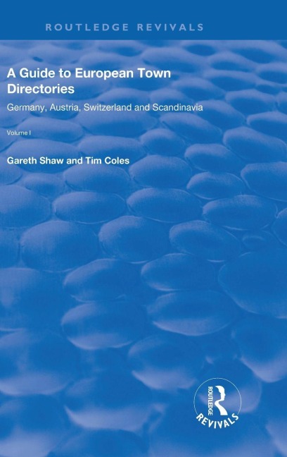 A Guide to European Town Directories - Gareth Shaw, Tim Coles