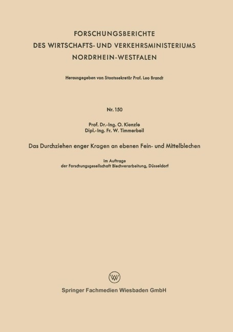 Das Durchziehen enger Kragen an ebenen Fein- und Mittelblechen - Otto Kienzle