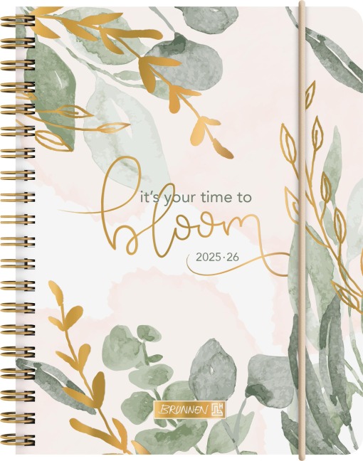 BRUNNEN Schülerkalender (2025/2026) "Bloom", 2 Seiten = 1 Woche, A6, 208 Seiten, Papier-Einband, mehrfarbig - 