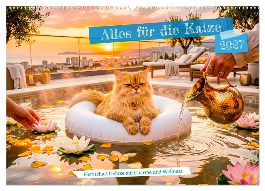 Alles für die Katze - Herrschaft Deluxe mit Charme und Wellness (Wandkalender 2027 DIN A2 quer), CALVENDO Monatskalender - Anja Frost