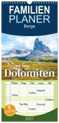 Cover-Bild zum Titel 'Familienplaner 2027 - Dolomiten - Die wunderschönen Südalpen in Italien. mit 5 Spalten (Wandkalender, 21 x 45 cm) CALVENDO' von 'Sf Sf'