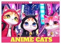 Cover-Bild zum Titel 'Anime Cats (Wandkalender 2026 DIN A4 quer), CALVENDO Monatskalender' von 'Cathrin Illgen'