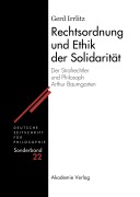 Cover-Bild zum Titel 'Rechtsordnung und Ethik der Solidarität' von 'Gerd Irrlitz'