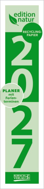 Streifenplaner Compact Dunkelgrün 2027 aus Recyclingpapier - 