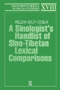 Cover-Bild zum Titel 'A Sinologists Handlist of Sino-Tibetan Lexical Comparisons' von 'Weldon South Coblin'