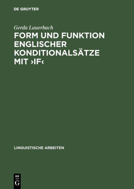 Form und Funktion englischer Konditionalsätze mit ¿if¿ - Gerda Lauerbach