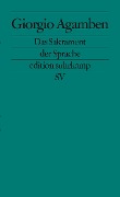Cover-Bild zum Titel 'Das Sakrament der Sprache' von 'Giorgio Agamben'