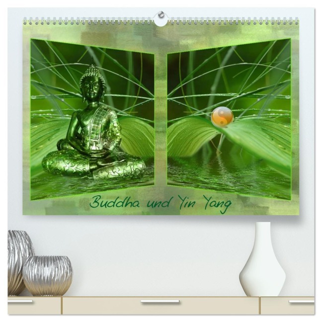 Buddha und Yin Yang (hochwertiger Premium Wandkalender 2026 DIN A2 quer), Kunstdruck in Hochglanz - Claudia Burlager
