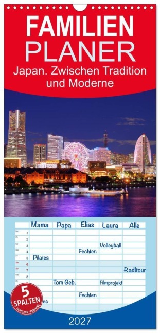 Familienplaner 2027 - Japan. Zwischen Tradition und Moderne mit 5 Spalten (Wandkalender, 21 x 45 cm) CALVENDO - Elisabeth Stanzer