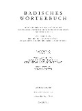 Badisches Wörterbuch, Band V/Lieferung 85 - 