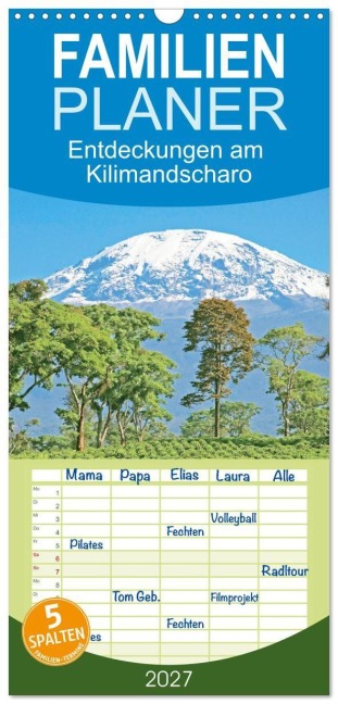 Familienplaner 2027 - Entdeckungen am Kilimandscharo mit 5 Spalten (Wandkalender, 21 x 45 cm) CALVENDO - Calvendo Calvendo