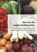 Cover-Bild zum Titel 'Das 1x1 für vegane Kraftsportler. Muskelaufbau auf Basis einer vollwertig pflanzlichen Ernährung' von 'A. de Buhr'