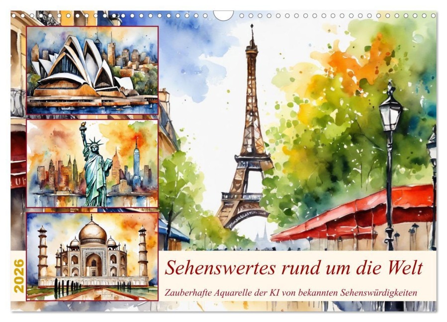 Sehenswertes rund um die Welt (Wandkalender 2026 DIN A3 quer), CALVENDO Monatskalender - Claudia Kleemann