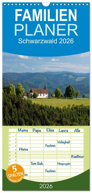 Familienplaner 2026 - Schwarzwald 2026 mit 5 Spalten (Wandkalender, 21 x 45 cm) CALVENDO - Kalender. Com Kalender365. Com