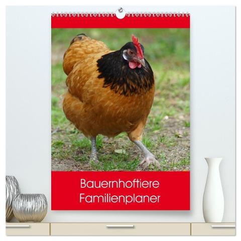 Bauernhoftiere Familienplaner (hochwertiger Premium Wandkalender 2024 DIN A2 hoch), Kunstdruck in Hochglanz - Kattobello Kattobello