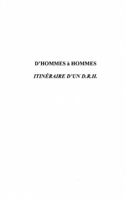 D'homme a hommes - 