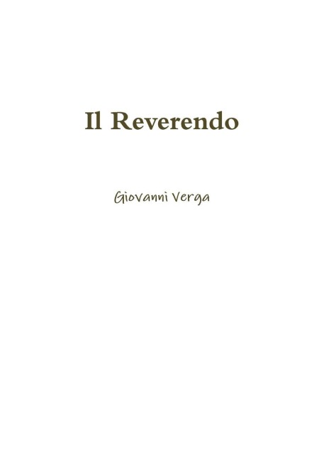 Il Reverendo - Giovanni Verga