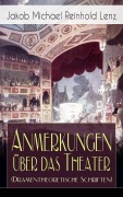 Cover-Bild zum Titel 'Anmerkungen über das Theater (Dramentheoretische Schriften)' von 'Jakob Michael Reinhold Lenz'