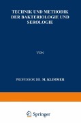 Cover-Bild zum Titel 'Technik und Methodik der Bakteriologie und Serologie' von 'M. Klimmer'
