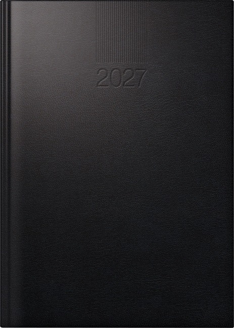 rido/idé 7028903907 Buchkalender Mod. ROMA 1 2027 A5, Kunststoff, schwarz - 