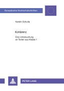 Cover-Bild zum Titel 'Kohärenz' von 'Kerstin Schulte'