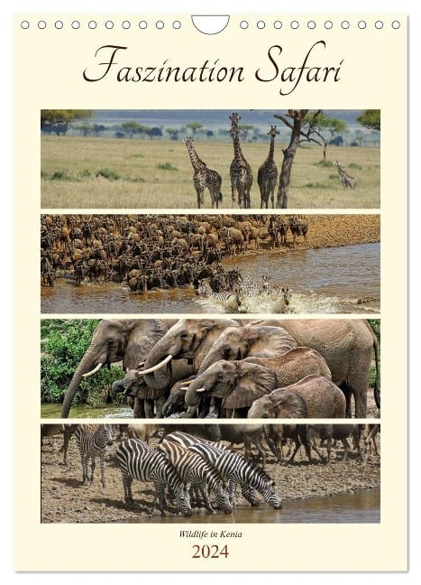 Faszination Safari. Wildlife in Kenia (Wandkalender 2024 DIN A4 hoch), CALVENDO Monatskalender - Susan Michel /Ch