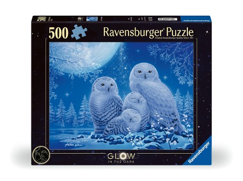 Erwachsenenpuzzle 500 Teile - Eulen im Mondschein - 