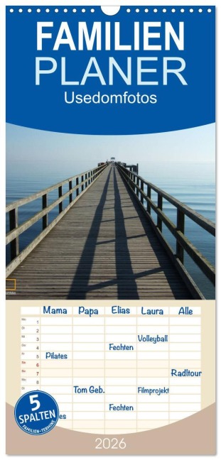 Familienplaner 2026 - Usedomfotos mit 5 Spalten (Wandkalender, 21 x 45 cm) CALVENDO - Matthias Gründling