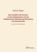 Das Verhältnis der Etrusker zu den Indogermanen und der vorgriechischen Bevölkerung Kleinansiens und Griechenlands - Sophus Bugge