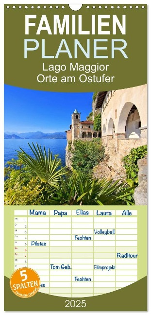 Familienplaner 2025 - Lago Maggiore - Orte am Ostufer mit 5 Spalten (Wandkalender, 21 x 45 cm) CALVENDO - LianeM LianeM