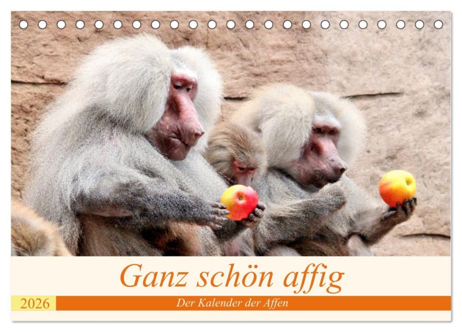 Ganz schön affig - Der Kalender der Affen (Tischkalender 2026 DIN A5 quer), CALVENDO Monatskalender - Arno Klatt