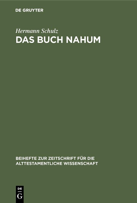 Das Buch Nahum - Hermann Schulz