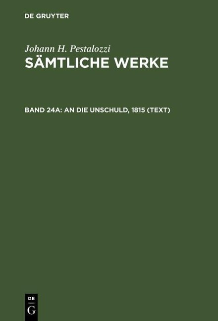 An die Unschuld, 1815 (Text) - 