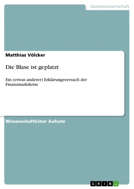 Die Blase ist geplatzt - Matthias Völcker