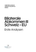 Cover-Bild zum Titel 'Bilaterale Abkommen III Schweiz-EU' von 'Andreas Kellerhals'